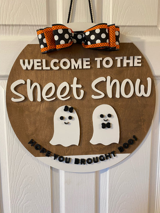 Welcome To The Sheet Show Door Hanger