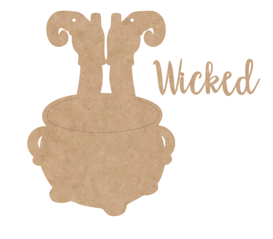 Wicked Witch Cauldron- DIY Paint Kit - Halloween Door Hanger